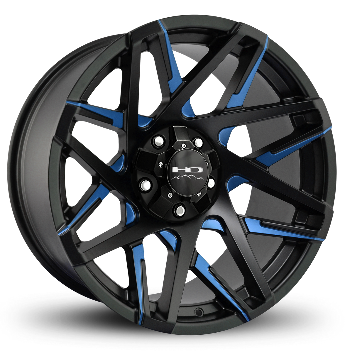 HD Off-Road Canyon Black & Blue Milled Truck Wheel 20x9.0 and 