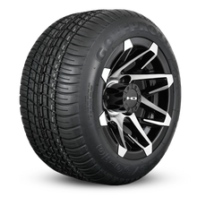 Load image into Gallery viewer, Shop the HD Golf Wheels CANYON Satin Black Machined Face with Turf / Street Tires online today for your Club Car, Cushman, EZGO, ICON EV, Garia, Massimo, Polaris, or Yamaha Golf Cart.