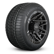 Load image into Gallery viewer, Shop the HD Golf Wheels CANYON Gloss Black Milled Edges with Turf / Street Tires online today for your Club Car, Cushman, EZGO, ICON EV, Garia, Massimo, Polaris, or Yamaha Golf Cart.