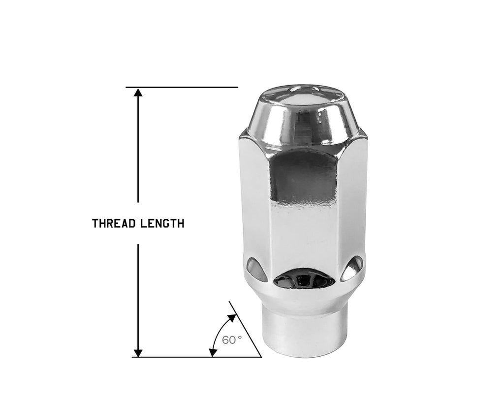 Perfectly Tight 3/4" Hex ET Lug Nut Tapered Seat 9/16-18 x 36mm - Chrome Steel - 1 Piece