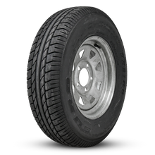 Load image into Gallery viewer, HD Trailer ReadyMount HD Gal Wheels Galvanized 13&quot;x4.5&quot; 5x114.3mm w/ Duro DS2100 Tires