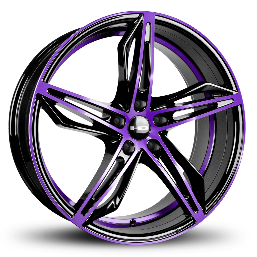 HD Wheels Fly Cutter 18x8 +35 5x114.3mm 73.1mm Gloss Purple&BK/Machined Face