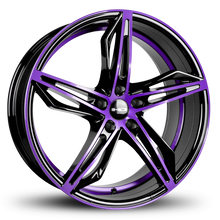 Load image into Gallery viewer, HD Wheels Fly Cutter 18x8 +35 5x114.3mm 73.1mm Gloss Purple&amp;BK/Machined Face