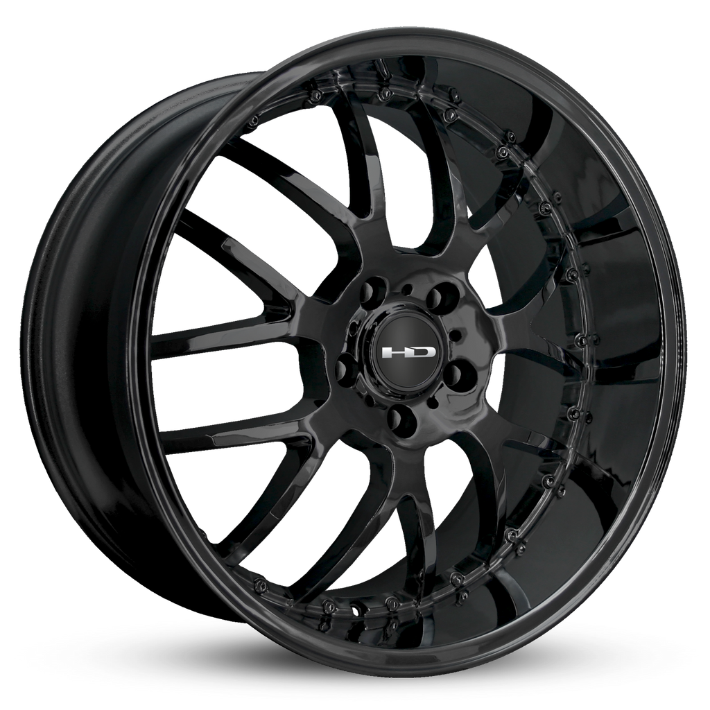 HD Wheels MSR 18x9 +40 5x114.3mm 73.1mm Gloss Black w/Black Rivet