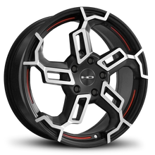 Load image into Gallery viewer, HD Wheels Switch 17x7 +40 5x100mm 73.1mm Satin Black/Red Line