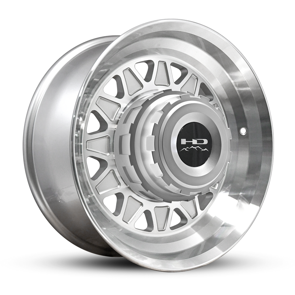 HD Trailer HDT Forged 17.5x6.75 +0 8x165mm 121.2mm Gloss Silver/Machined Face