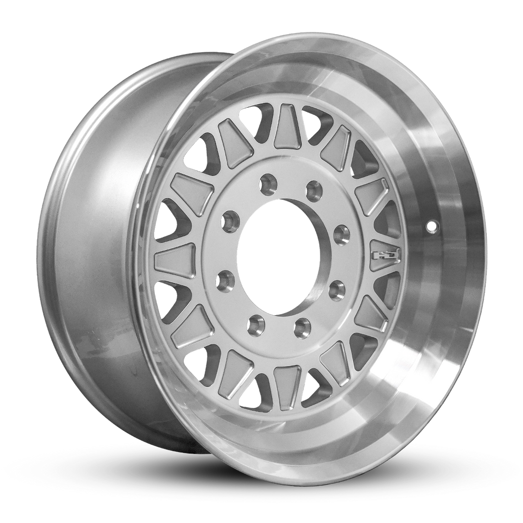 HD Trailer HDT Forged 17.5x6.75 +0 8x165mm 121.2mm Gloss Silver/Machined Face