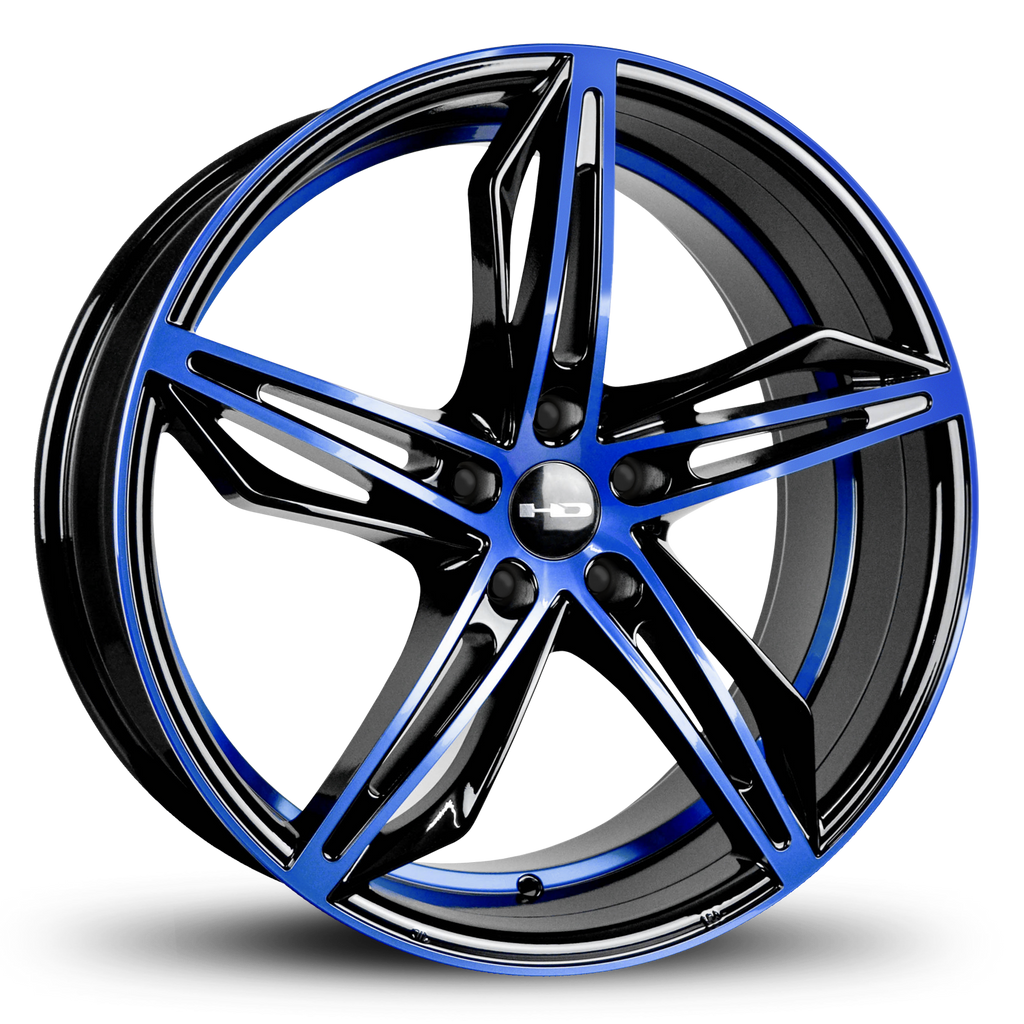 HD Wheels Fly Cutter 18x8 +35 5x114.3mm 73.1mm Gloss Blue&BK/Machined Face
