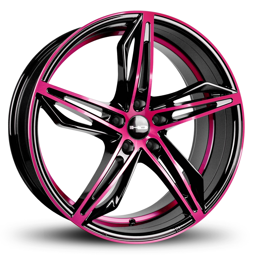 HD Wheels Fly Cutter 20x8.5 +35 5x114.3mm 73.1mm Gloss Pink&BK/Machined Face