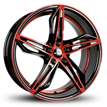 Load image into Gallery viewer, HD Wheels Fly Cutter 18x8 +35 5x114.3mm 73.1mm Gloss Red&amp;BK/Machined Face