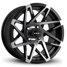 Load image into Gallery viewer, HD Golf Canyon 12x7 -14 4x101.6mm 68.2mm Satin Black/Machined Face