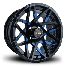 Load image into Gallery viewer, HD Golf Canyon 14x7 -14 4x101.6mm 68.2mm Gloss Blue&amp;BK/Milled Face