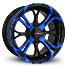 Load image into Gallery viewer, HD Golf Spinout 14x7 -10 4x101.6mm 68.2mm Gloss Blue&amp;BK/Machined Face