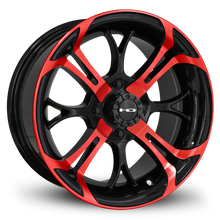 Load image into Gallery viewer, HD Golf Spinout 14x7 -10 4x101.6mm 68.2mm Gloss Red&amp;BK/Machined Face