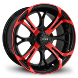 HD Golf Spinout 14x7 -10 4x101.6mm 68.2mm Gloss Red&BK/Machined Face