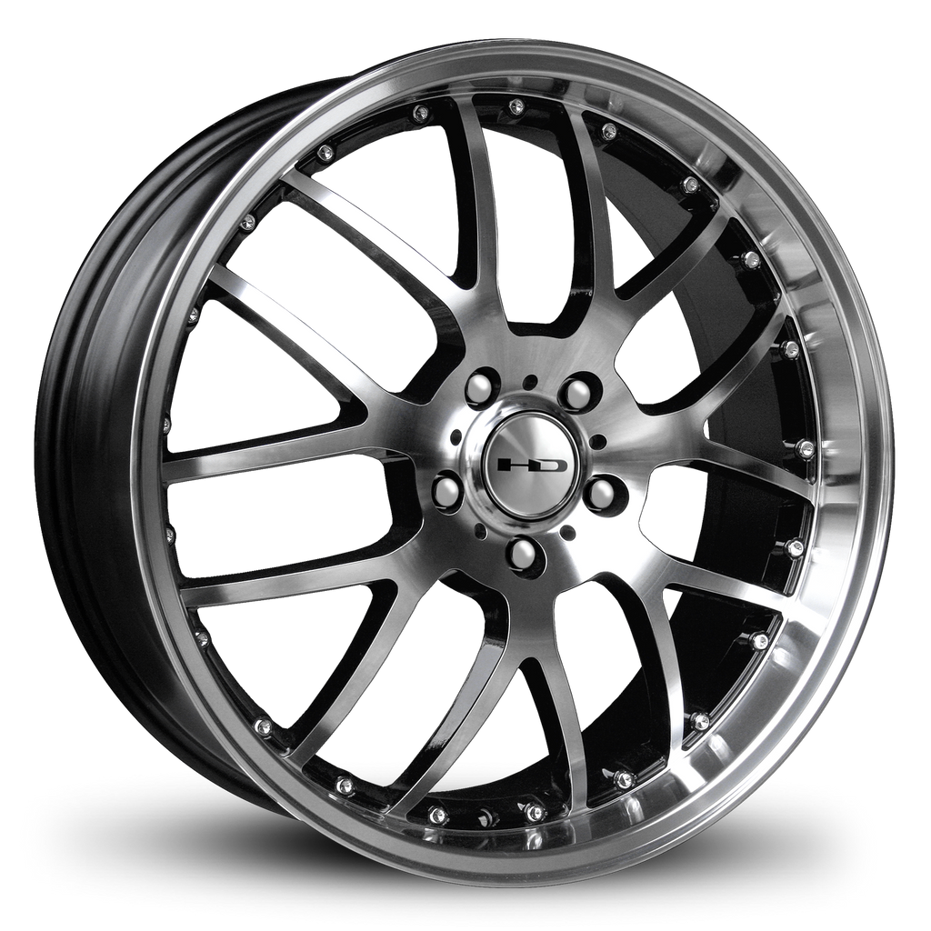 HD Wheels MSR 18x7.5 +35 5x120mm 74.1mm Gloss Black/Mchnd Fc Chr/Riv