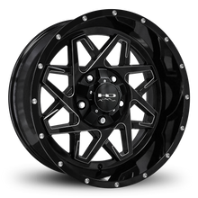 Load image into Gallery viewer, HD Offroad Caliber 20x10 -40 6x135/6x139.7mm 106.2mm Gloss Black/Milled Edge