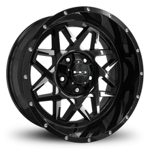 Load image into Gallery viewer, HD Offroad Caliber 20x10 -25 5x127/5x139.7mm 78.1mm Gloss Black/Milled Face