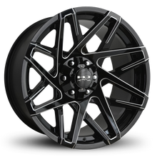 Load image into Gallery viewer, HD Offroad Canyon 20x9 +15 6x120/6x139.7mm 106.2mm Gloss Black/Milled Edge