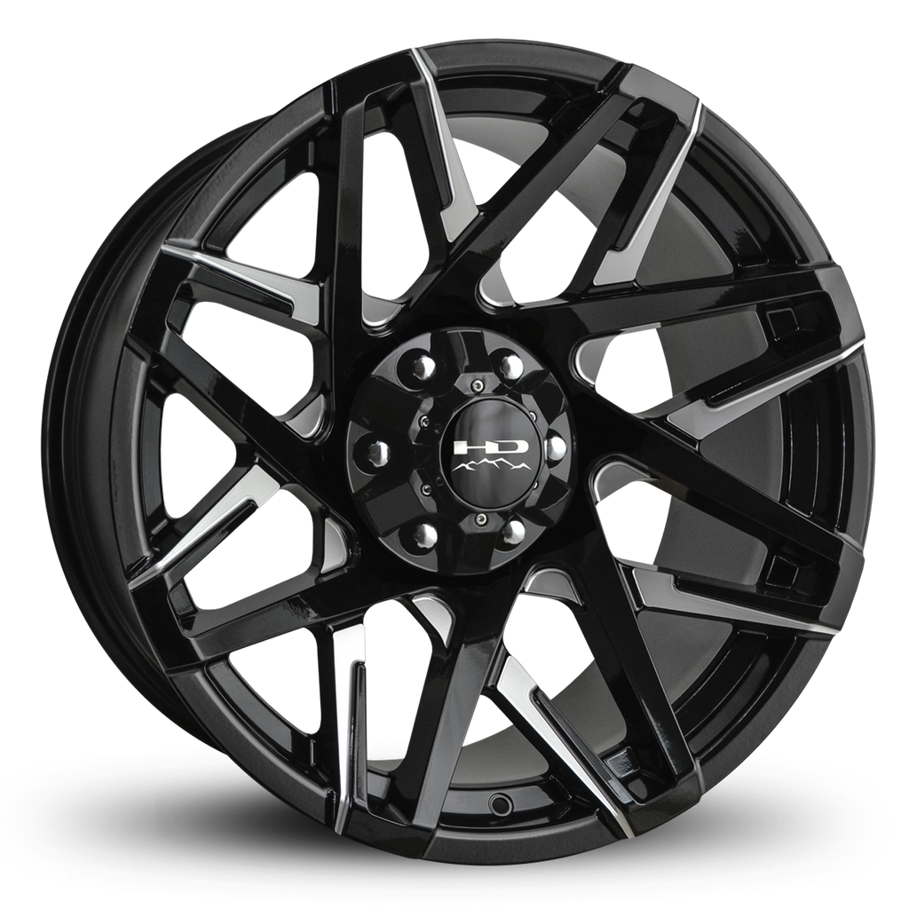 HD Offroad Canyon 20x9 +15 6x120/6x139.7mm 106.2mm Gloss Black/Milled Face