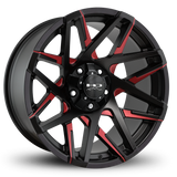 HD Offroad Canyon 20x10 -25 5x127/5x139.7mm 78.1mm Satin Red&BK/Milled Face