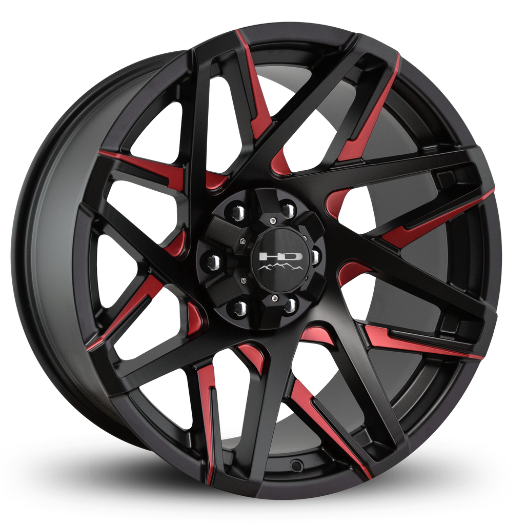 HD Offroad Canyon 20x9 +0 6x135/6x139.7mm 106.2mm Satin Red&BK/Milled Face