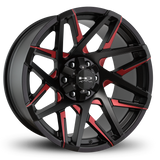 HD Offroad Canyon 20x10 -25 6x135/6x139.7mm 106.2mm Satin Red&BK/Milled Face