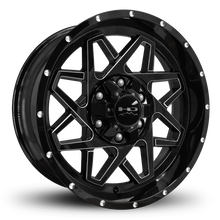 Load image into Gallery viewer, HD Offroad Gridlock 20x9 -10 6x135/6x139.7mm 106.2mm Gloss Black/Milled Edge