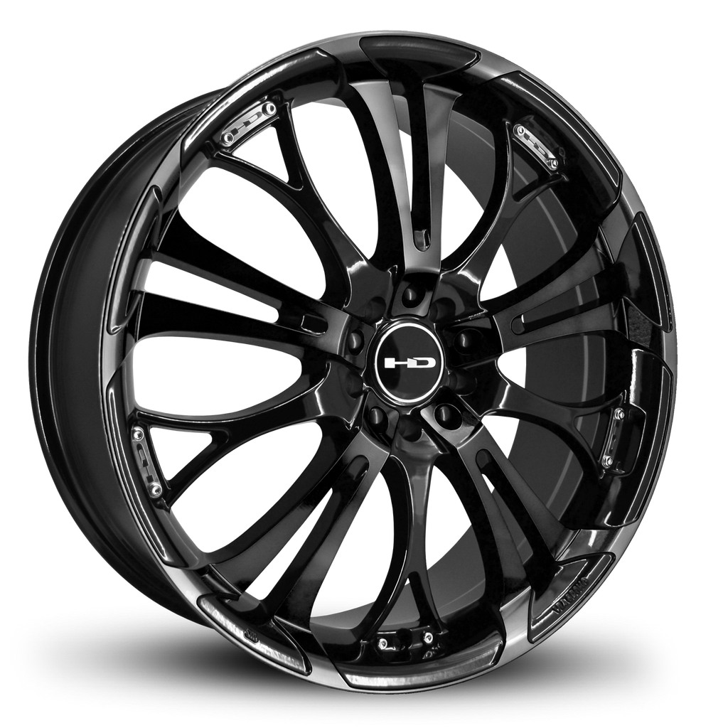 HD Wheels Spinout 18x7.5 +35 5x120/5x114.3mm 74.1mm Gloss Black