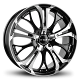 HD Wheels Spinout 16x7 +40 4x100/4x114.3mm 73.1mm Gloss Black/Machined Face