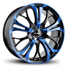 Load image into Gallery viewer, HD Wheels Spinout 16x7 +40 4x100/4x114.3mm 73.1mm Gloss Blue&amp;BK/Machined Face