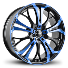 Load image into Gallery viewer, HD Wheels Spinout 18x7.5 +35 5x112/5x114.3mm 73.1mm Gloss Blue&amp;BK/Machined Face