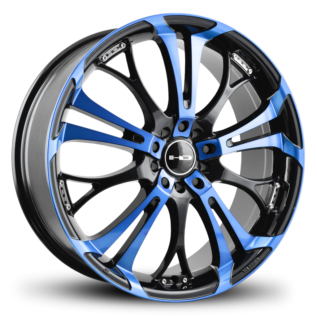 HD Wheels Spinout 18x7.5 +40 5x108/5x114.3mm 73.1mm Gloss Blue/Machined Face