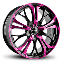 Load image into Gallery viewer, HD Wheels Spinout 18x7.5 +35 5x120/5x114.3mm 74.1mm Gloss Pink&amp;BK/Machined Face