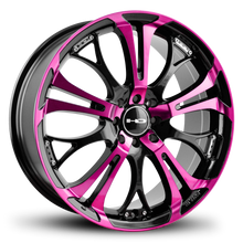 Load image into Gallery viewer, HD Wheels Spinout 20x8 +45 5x112/5x114.3mm 73.1mm Gloss Pink&amp;BK/Machined Face