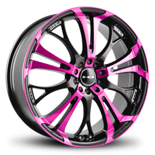 Load image into Gallery viewer, HD Wheels Spinout 16x7 +40 5x100/5x114.3mm 73.1mm Gloss Pink&amp;BK/Machined Face