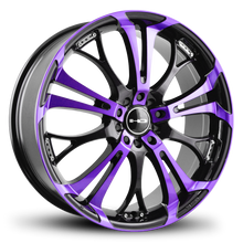 Load image into Gallery viewer, HD Wheels Spinout 22x8.5 +45 5x127/5x114.3mm 73.1mm Gloss Purple&amp;BK/Machined Face