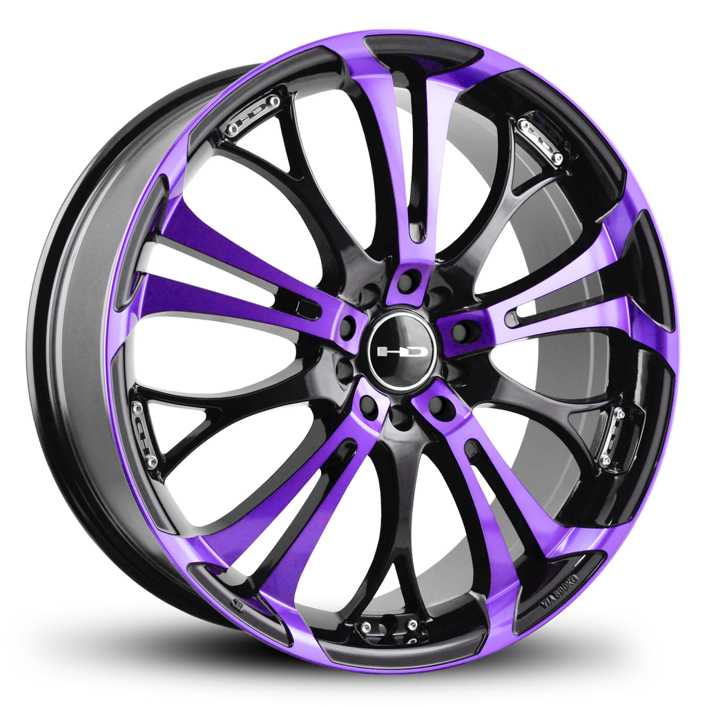 HD Wheels Spinout 18x7.5 +35 5x112/5x114.3mm 73.1mm Gloss Purple&BK/Machined Face