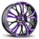 HD Wheels Spinout 22x8.5 +20 5x115/5x120mm 74.1mm Gloss Purple&BK/Machined Face
