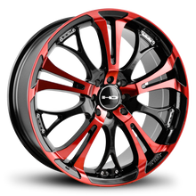 Load image into Gallery viewer, HD Wheels Spinout 16x7 +40 4x100/4x114.3mm 73.1mm Gloss Red&amp;BK/Machined Face