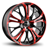 HD Wheels Spinout 17x7 +40 4x100/4x114.3mm 73.1mm Gloss Red&BK/Machined Face
