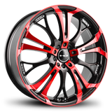 HD Wheels Spinout 20x8 +45 5x110/5x114.3mm 73.1mm Gloss Red&BK/Machined Face