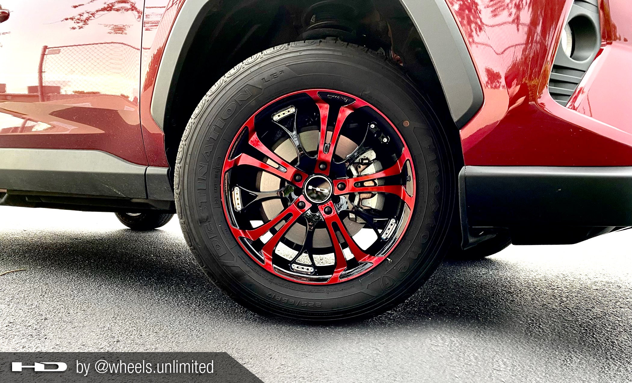 The Original HD Wheels Spinout Red Custom in 16, 17, 18, 20, & 22in. -  HPD Wheels