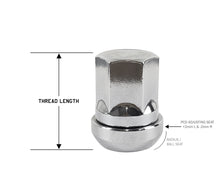 Load image into Gallery viewer, Perfectly Tight Adjustable 19mm Hex Lug Nut Radius Seat 12x1.5 x 32mm - Chrome Steel - 1 Piece