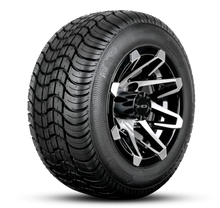 Load image into Gallery viewer, Shop the HD Golf Wheels CANYON Satin Black Machined Face with Turf / Street Tires online today for your Club Car, Cushman, EZGO, ICON EV, Garia, Massimo, Polaris, or Yamaha Golf Cart.