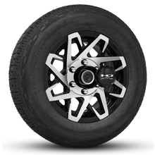 Load image into Gallery viewer, HD Trailer Serviceable Trailer Wheel Rim Center Hub Cap with Removable End for Easy Access to Service Axle Bearing Buddy without having to remove the wheel.