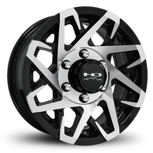 Load image into Gallery viewer, Shop Online &amp; Buy 15x6.0 Custom 6 lug CANYON Aluminum Alloy Trailer Wheels by HD Off-Road in Gloss Black with Machined Concave Face for Boat, Utility, Landscaping, Concession, Plus Many More Trailer Hub Axle Types.