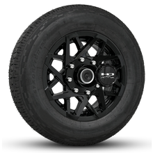 Load image into Gallery viewer, HD Trailer Serviceable Trailer Wheel Rim Center Hub Cap with Removable End for Easy Access to Service Axle Bearing Buddy without having to remove the wheel.