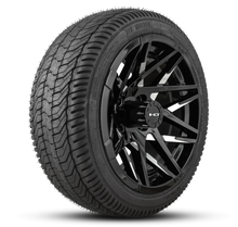 Load image into Gallery viewer, Shop the HD Golf Wheels CANYON Gloss Black Milled Edges with Turf / Street Tires online today for your Club Car, Cushman, EZGO, ICON EV, Garia, Massimo, Polaris, or Yamaha Golf Cart.