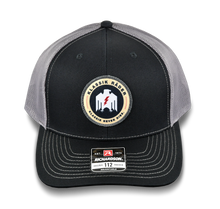 Load image into Gallery viewer, Klassik Rader Wheels Official Richardson 112 Snap Back Trucker Style Hat in Gray &amp; Black